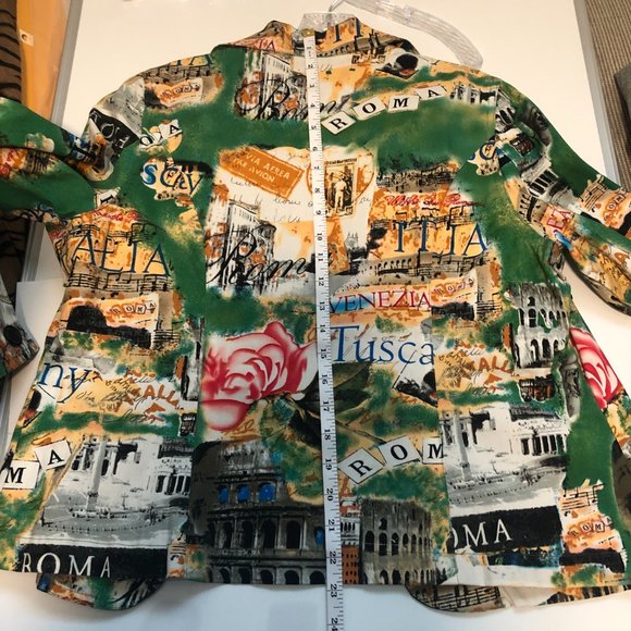 Women Vintage French Postcard print Jacket NWT Size M-L - Picture 9 of 11